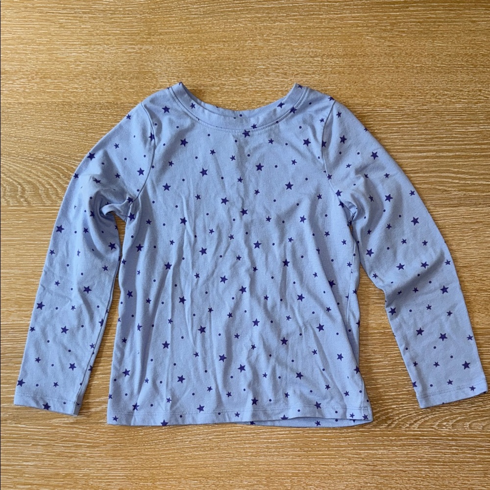 Cat & Jack Girls’ Light Blue Star Print Long Sleeve Tee